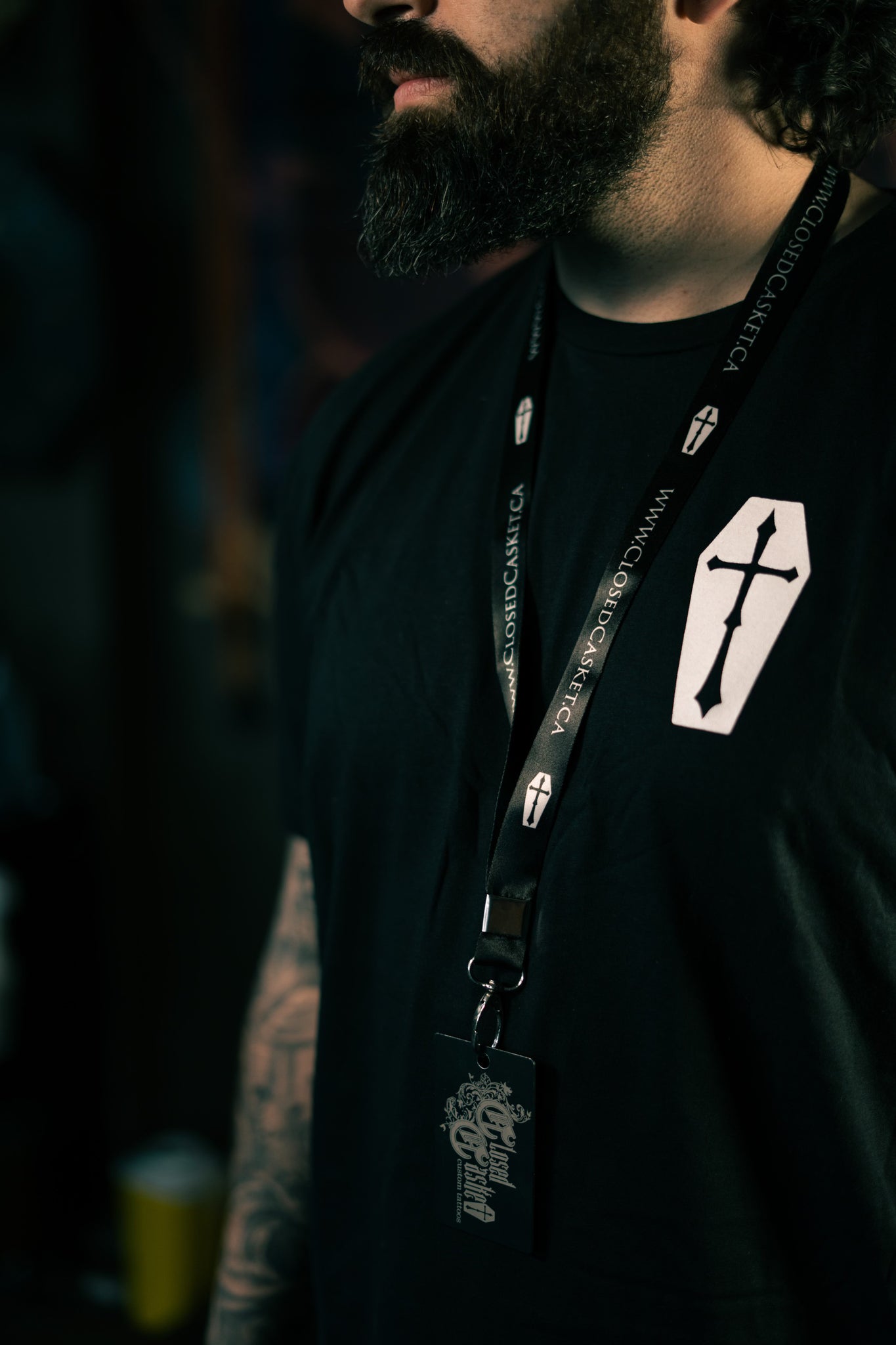 Closed Casket Tattoos Lanyard